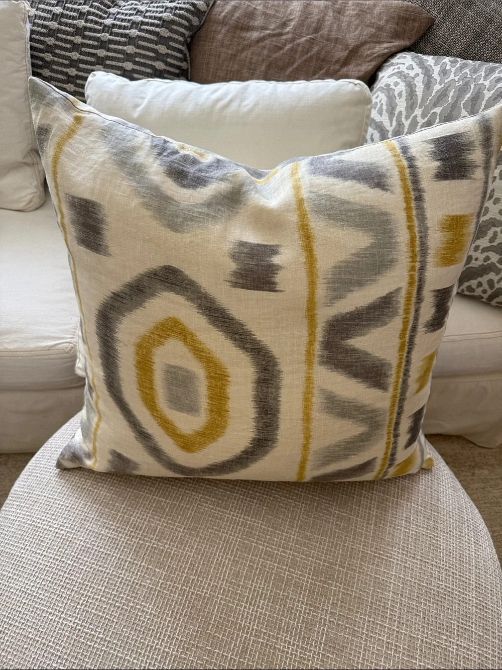 Custom Kravet/ Thom Filicia prospect pillow pair 24x24”